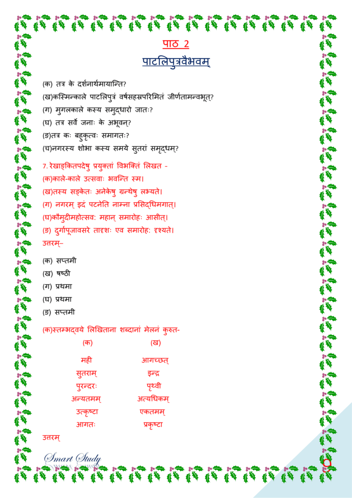Class 10th Sanskrit Ncert Solutions, Class 10th Sanskrit Solutions Bihar Board,class 10th sanskrit chapter 2 ncert solutions, ncert solutions for class 10th sanskrit chapter 2, shemushi sanskrit class 10 solutions chapter 2 pdf