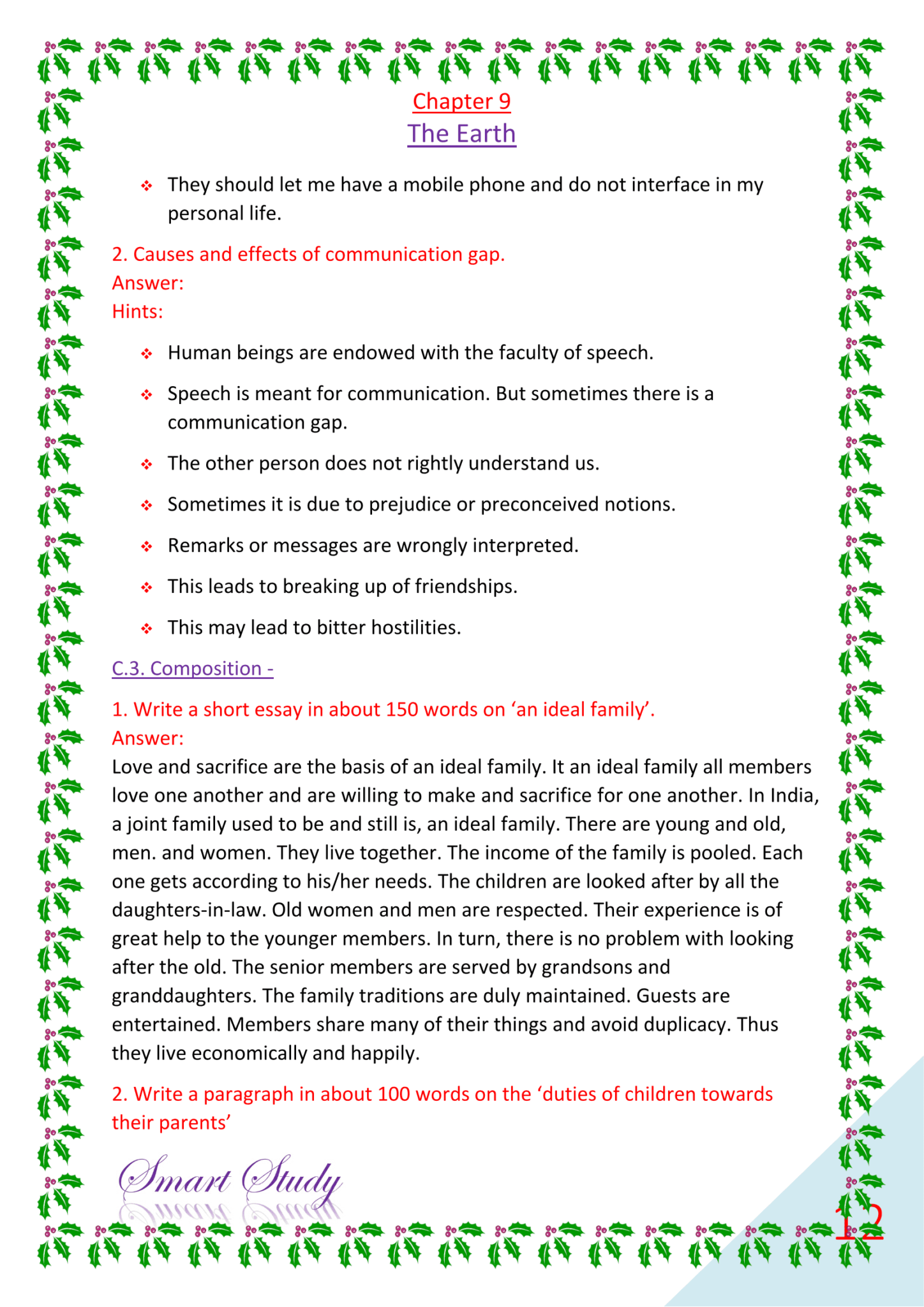 Class 12th English Book Solutions Bihar Board Chapter 9 The Earth Our Smart Study Class 12th English Book Solutions Bihar Board Chapter 9 The Earth Our Smart Study