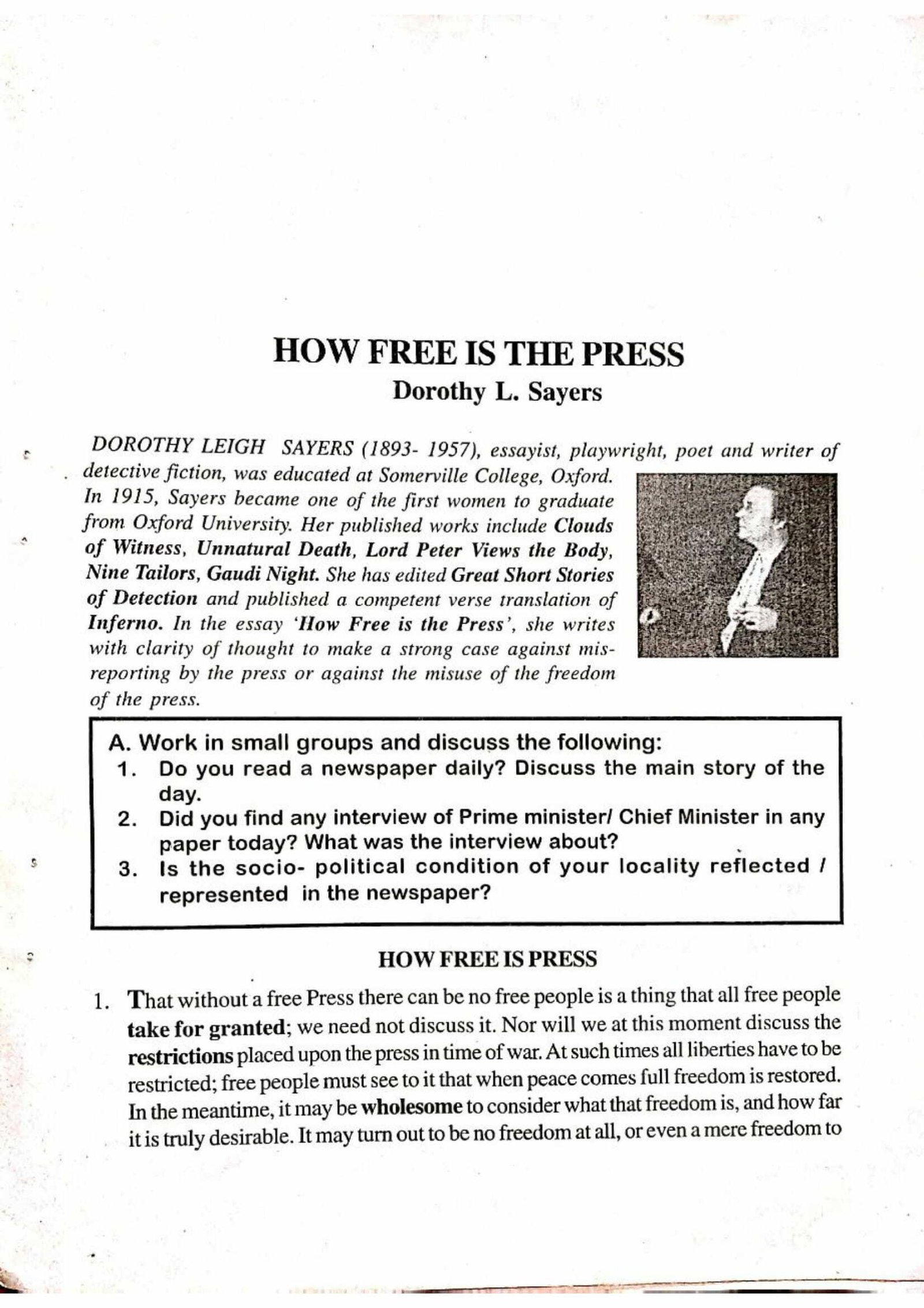English Chapter 8 Class 12 PDF Download How Free Is The Press Bihar English chapter 8 class 12 pdf download how free is the press bihar